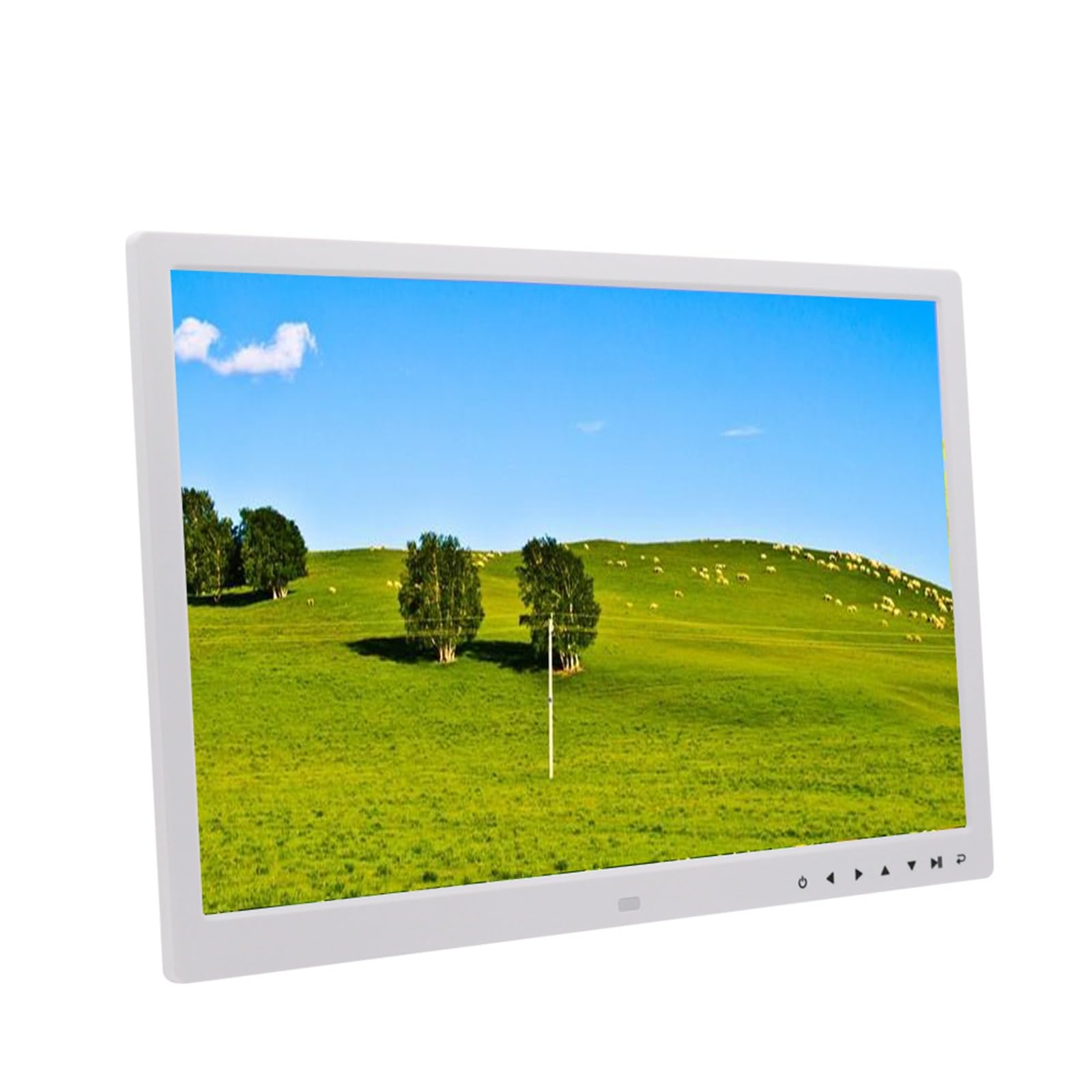MYUYEE 17-Inch Hd 1080P Touch Button Digital Photo Frame - Wall-Mounted Video Advertising Machine (White)