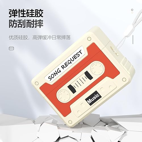 Miniatura 6 de Funda para AirPods ProPro 2, cinta clásica de protección fuerte para auriculares, protector de silicona suave TPU con cordón - negro