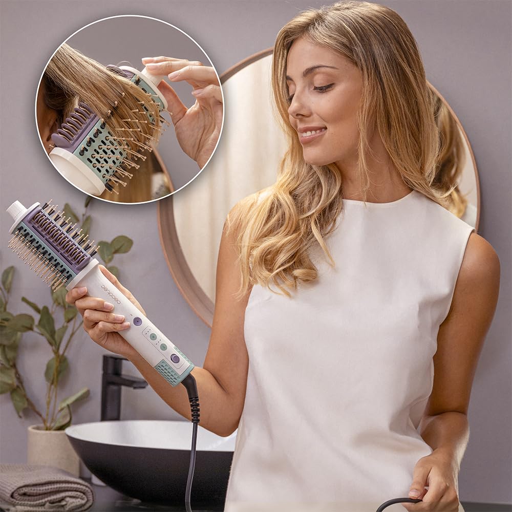 Cecotec Brosse Soufflante CeramicCare Allin1, Chauffante Brosse Coiffante 1500 W 4 en 1, 3 directions d'air et revêtement en céramique pour un séchage rapide et un coiffage polyvalent