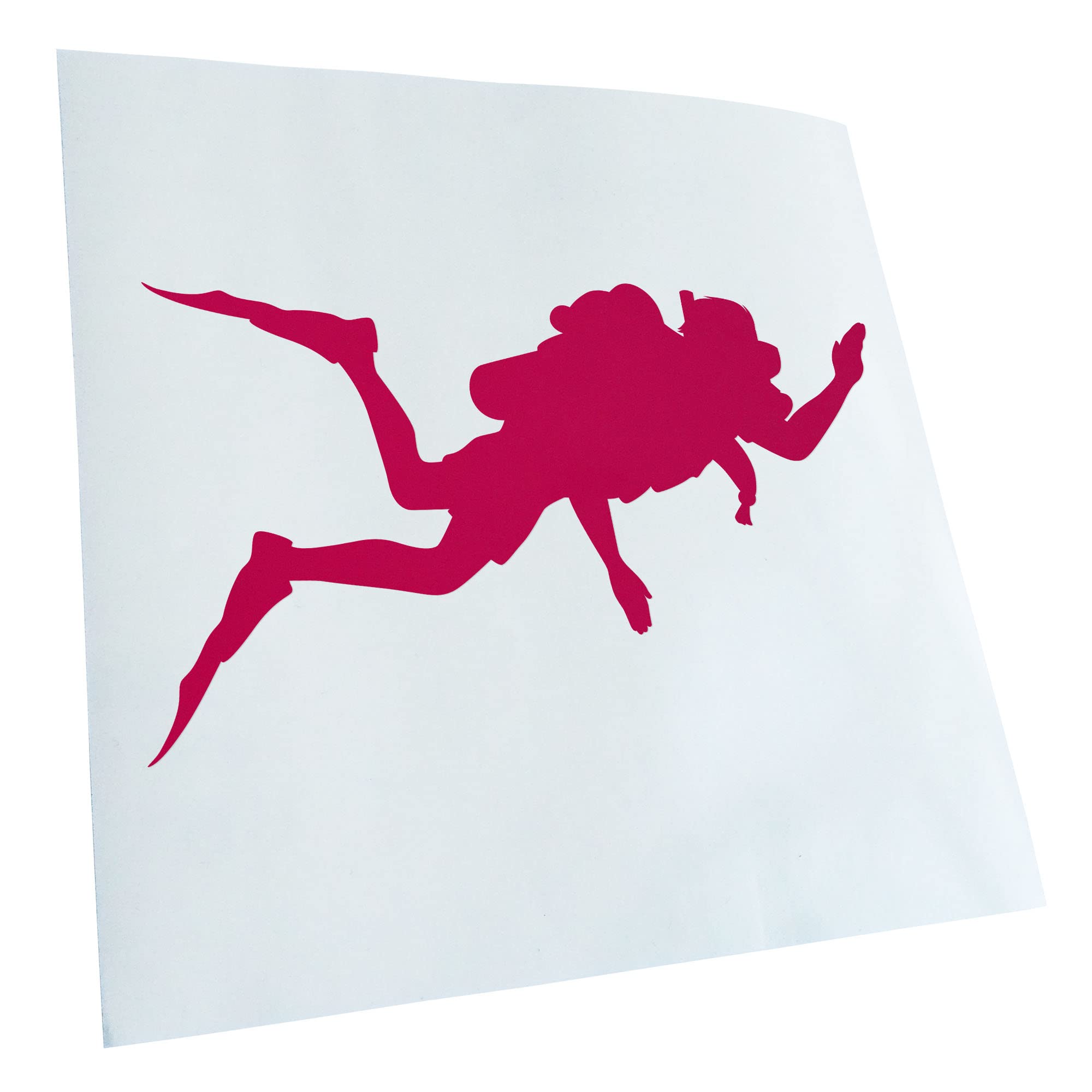 Kiwistar - Car Sticker - Pink - 30 x 18 cm Diver Silhouette - Rear Window Car Sticker Weatherproof for Car Truck Moped Truck - Sticker Exterior Self-Adhesive Tuning Accessories for Window Vehicle