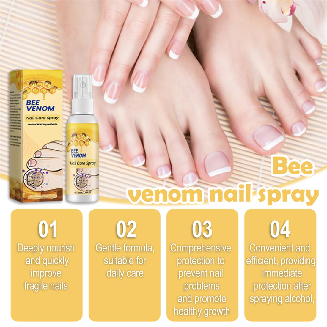 1 PCS Spray Soin des Ongles 100 ml - Pour protéger les ongles, renforcer les cuticules, réparer les ong-les,Sérum Ong-les et Pédicure,spray defense.
