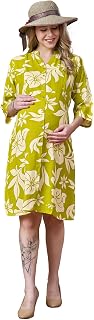 Lovely mom's Women's Floral Maternity Dress | Soft Cotton Rayon Blend, Lightweight, Flowy for Everyday & Casual Wear Price In India