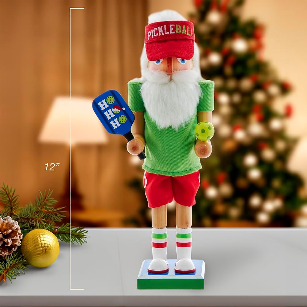 Kurt Adler 12-inch Wooden Pickleball Nutcracker