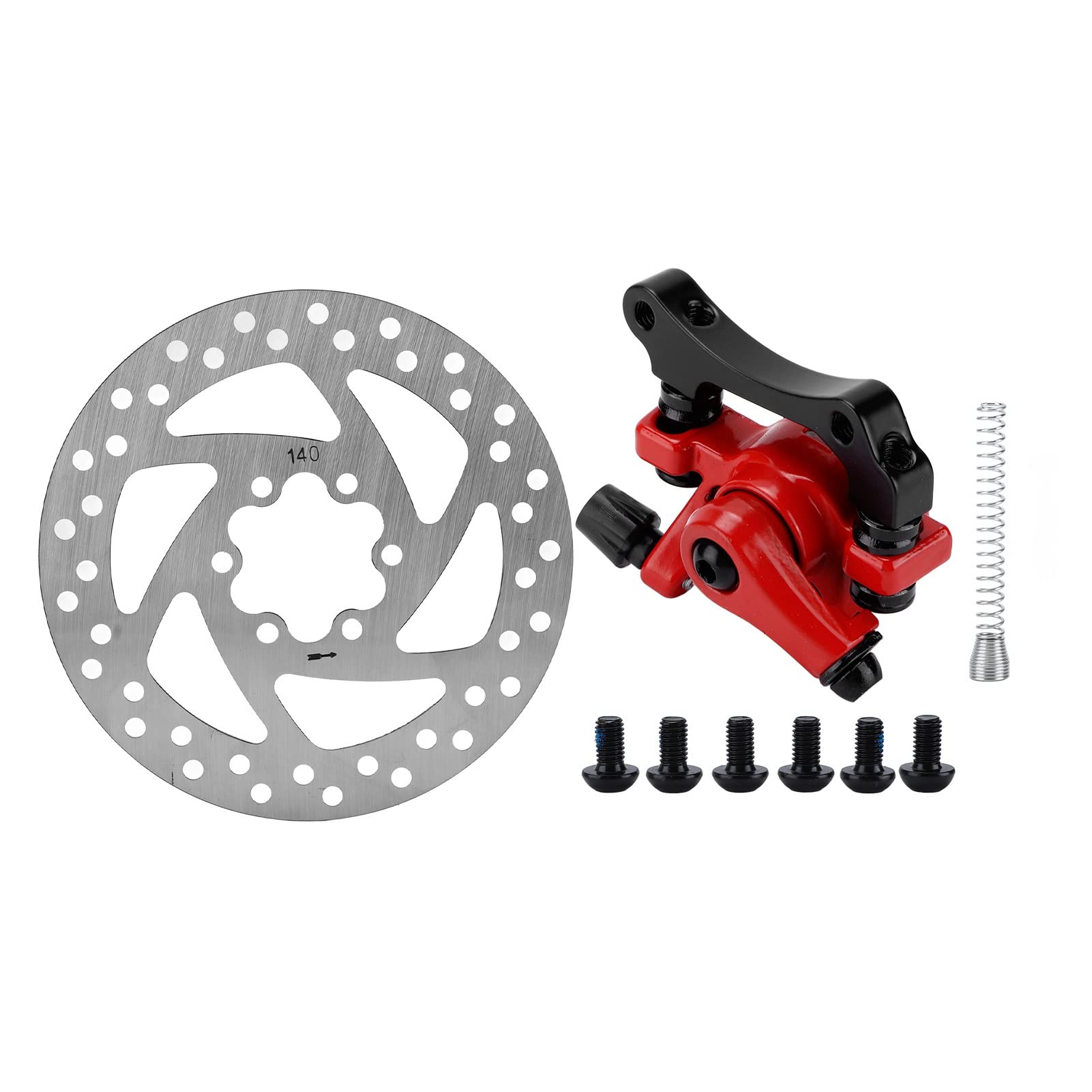 Bike Brakes Disc Caliper, 140mm Brake Disc Caliper Kit 6 Hole Aluminum Alloy Ebike Electric Scooter Accessories for Electric Scooter