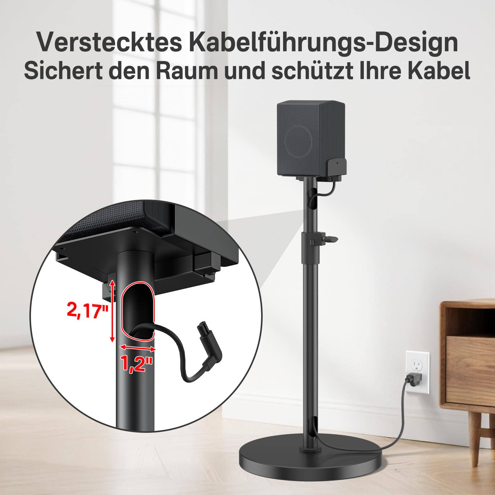 Supporto da Pavimento per gli Altoparlanti Posteriori per Samsung, Regolabile in Altezza 74–95 cm, Supporto per Altoparlanti Surround per Samsung HW-Q990F/HW-Q990D/HW-Q990C/HW-Q930F