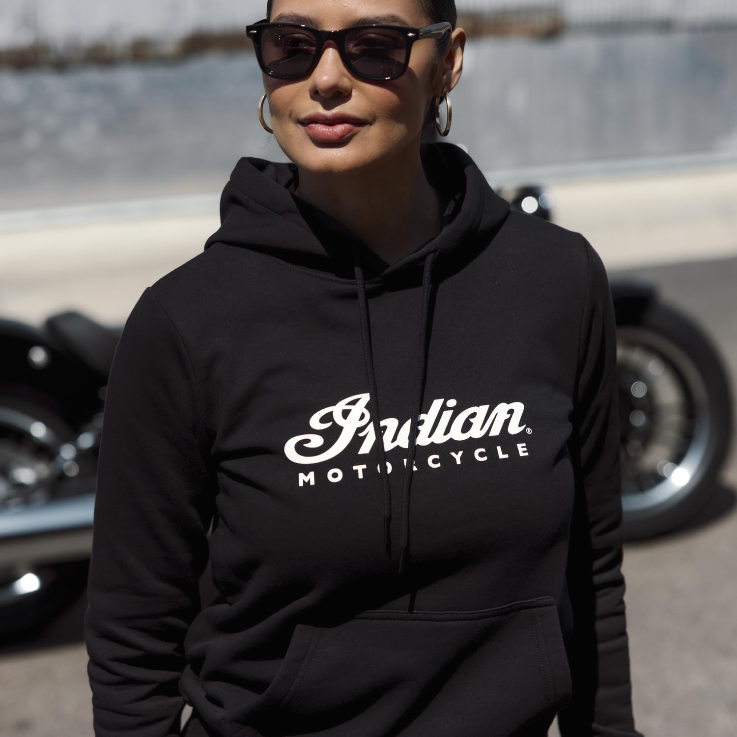 Indian Motorcycle Women's Essential Script Logo Hoodie, Black - 2865749
