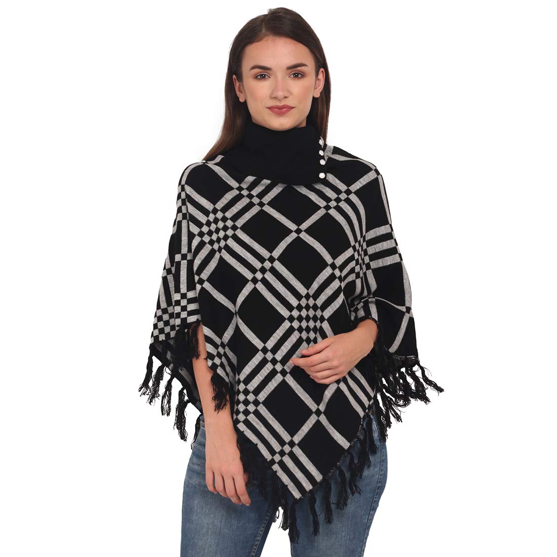 ewools Women Checkered Ponchos-picture-30