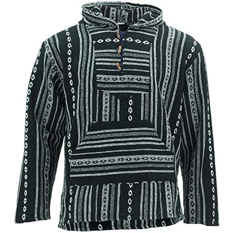 LOUDelephant Woven Cotton Baja Hoodie - Black & White (Medium/Large) Cover