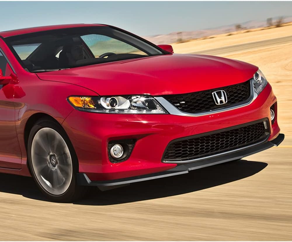 Q1-TECH, 9-Piece Front Bumper Body Kit Lip & Side Skirt Extensions Diffuser Set compatible with 2013 2014 2015 Honda Accord Coupe / 2DR Only ,Front Spoiler Air Chin Splitter ABS , Unpainted Matt Black