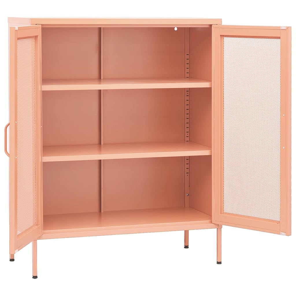 Lagerschrank Rosa 80x35x101,5 cm Stahl Büro-Stauschrank Wohnzimmerschrank Möbel für das Wohnzimmer Geeignet für Wohnzimmer, Schlafzimmer, Büro