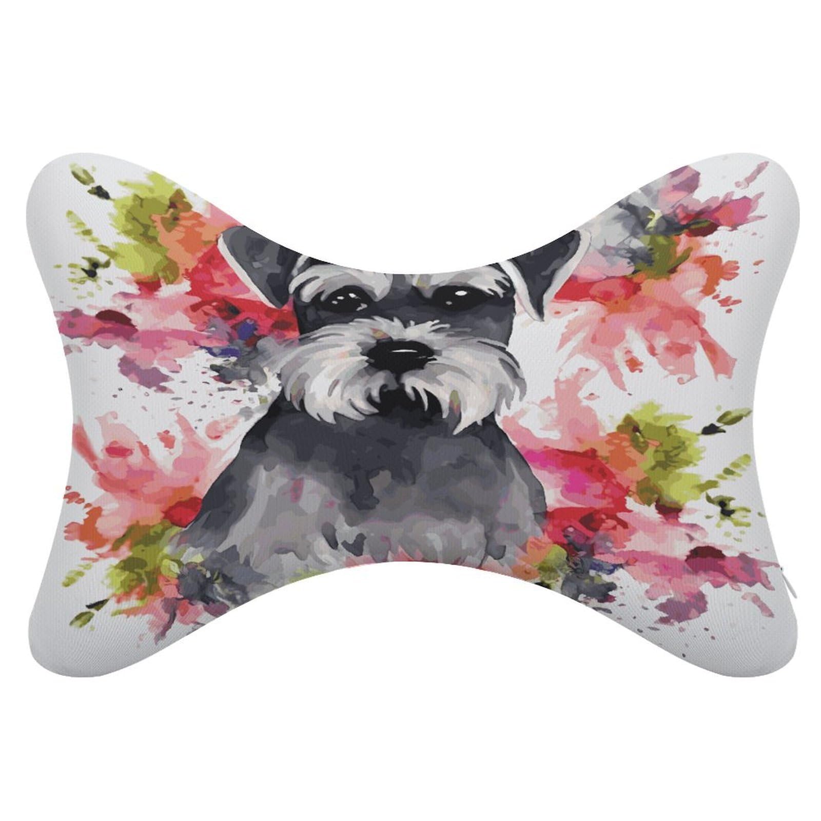 Khauerbc Style Schnauzer Car Headrest Pillow - 2 Pack,Neck Pillow With Washable Removable Cover,Car Travel Pillow For Car Bus Truck Driving Comfort