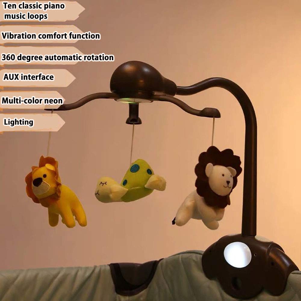 Baby Music Culla Mobile per Pack e Box con Luci Nursy, Musica Rilassante e Suoni Naturali, Proiettore di Luce con Stelle e Forme, Giocattoli Neonati con Vibrazione Culla