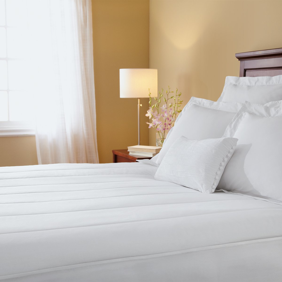 Amazon.com: Sunbeam Heated Mattress Pad | Quilted, 10 Heat Settings , White  , King - MSU2KKS-V000-11A00 : Home u0026 Kitchen