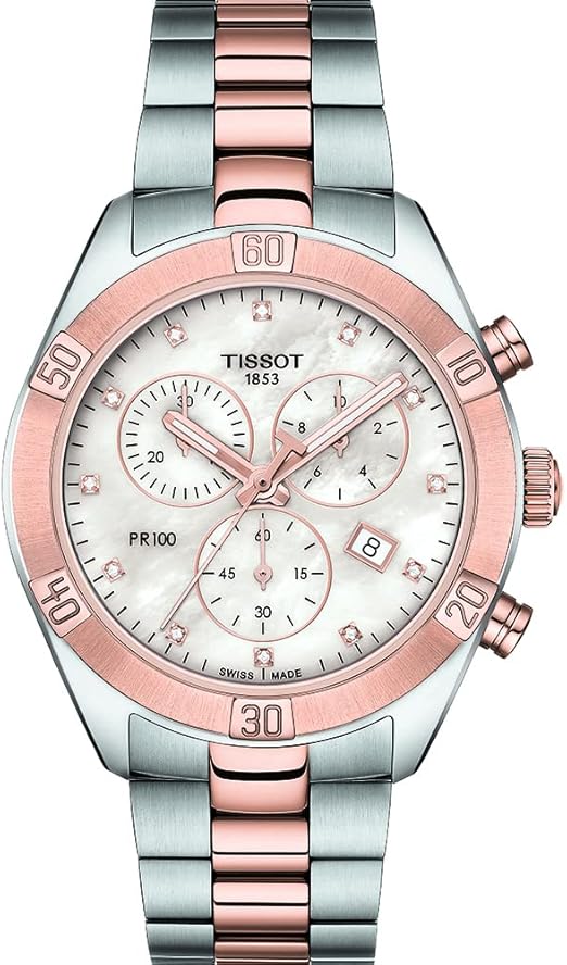 Amazon.com: Tissot PR 100 Chronograph Quartz Diamond White Mother of Pearl  Dial Ladies Watch T101.917.22.116.00 : Clothing, Shoes \u0026 Jewelry
