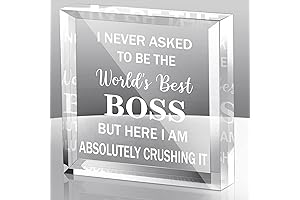 Best Boss Ever Gifts for Men - Acrylic Paperweight Desk Decor