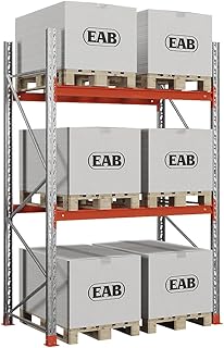 kaiserkraft | Palettenregal Space | Verzinkt/Orange | HxBxT 2500 x 2030 x 1100 mm | Fachlast 2000 kg | Grundregal