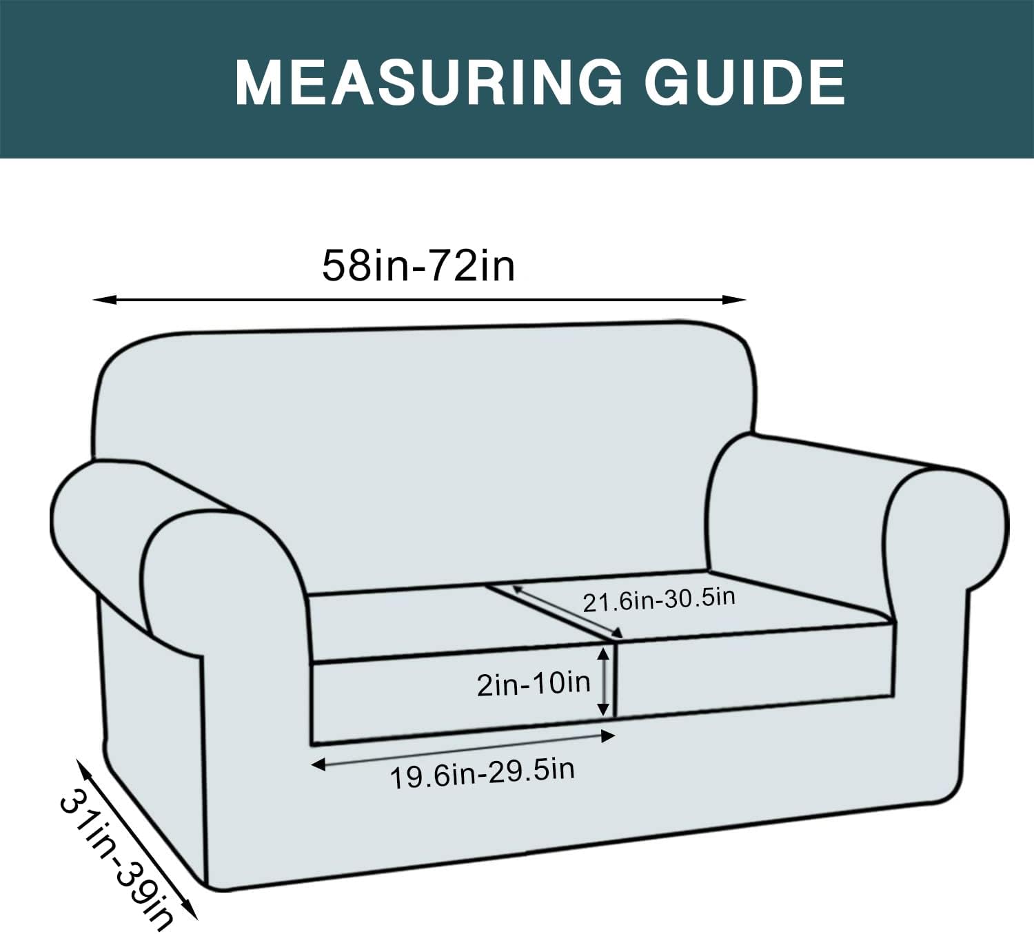 3 Piece Sofa Covers Velvet Couch Covers for 2 Cushion Couch Stretch Loveseat Slipcover with Individual Seat Cushion Covers Elastic Furniture Protector for Pets, Machine Washable (Loveseat, Ivory) : Home & Kitchen