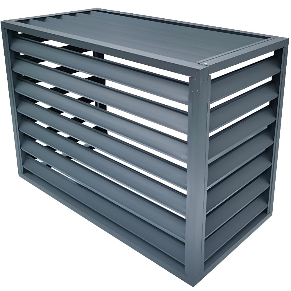 QYMYOZ Outdoor Aluminum Air Conditioner Cover Durable Rust Proof Louvered Freestanding Space Divider Stylish AC Fence for Enhanced Outdoor Aesthetics