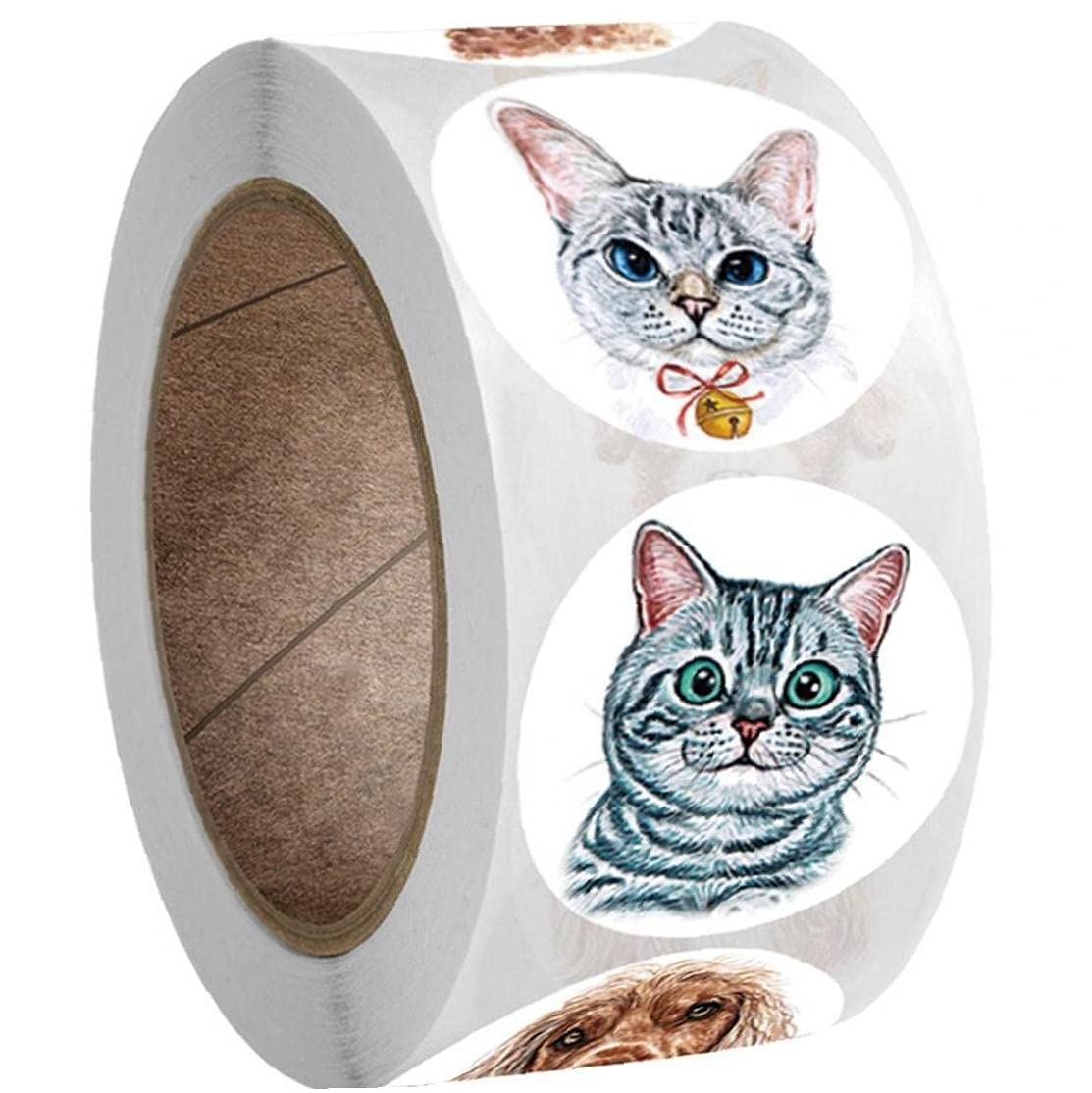 Onsinic 500 Pcs 1 Roll Teacher Reward Sticker Sealing Sticker Cat Dog Scrapbooking Stickers Diy Crafts