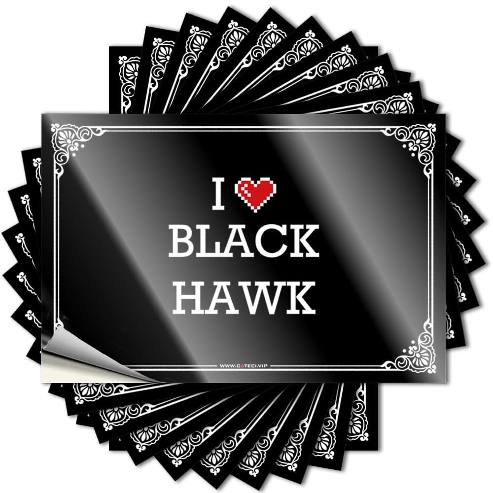 Tattoo Half Vinyl Decals, Vintage Bar Decor Waterproof Bottle Stickers for Water Bottle | I Love Black Hawk Perfect for Sand Laptop Decor(8X12CM)