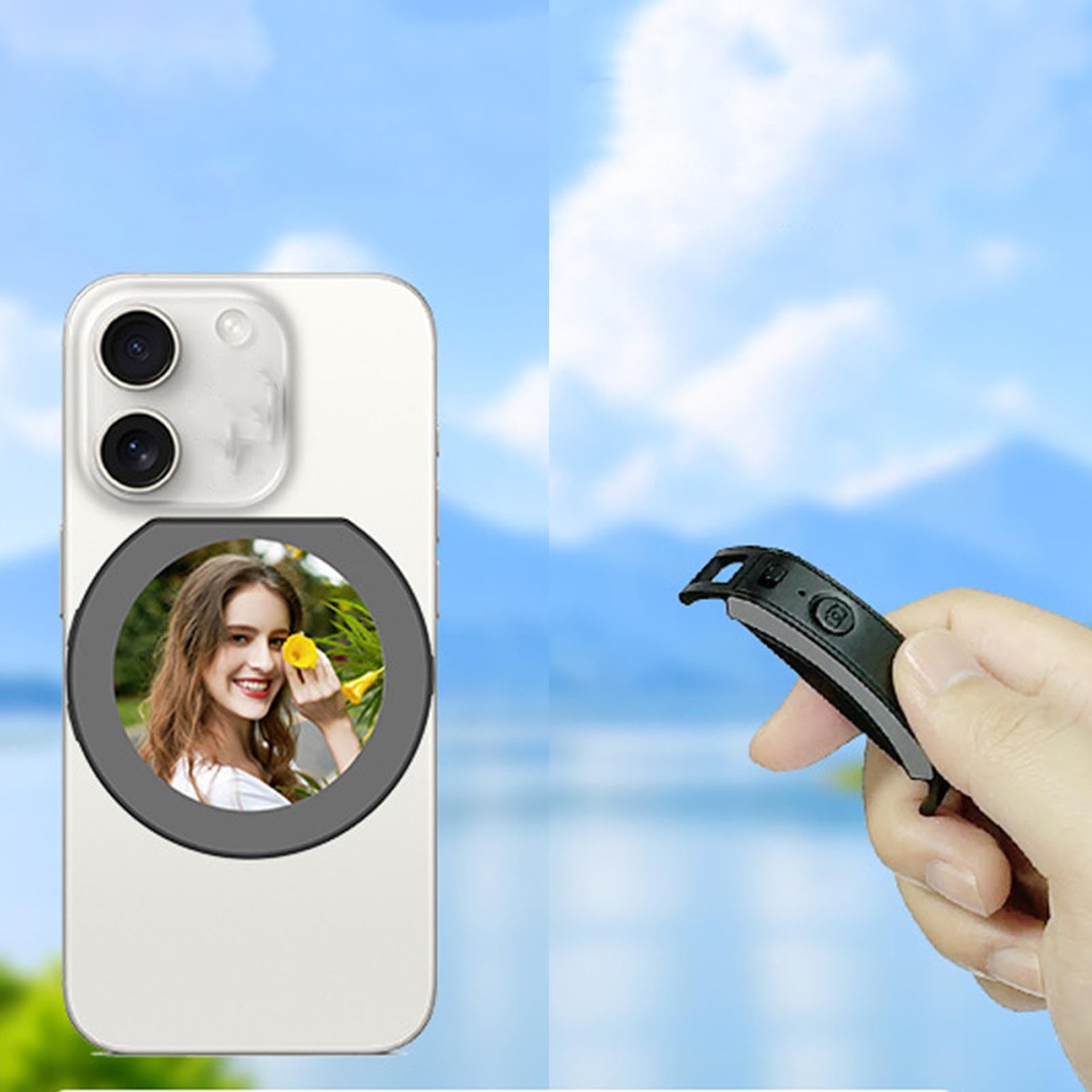 Luocute Schermo Selfie Magnetico per Telefono, Monitor Fotocamera Posteriore Wireless da 2,1 Pollici con Telecomando BT, Kit Video Fotografici per Telefono Cellulare per Vlog Live