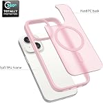 ROUMAYMAY pour iPhone 13/14 Boîtier, puissant magnétique [Compatible avec MagSafe] Protège militaire grade Slim Translucent Matte Skin Smooth Phone Case pour iPhone Couverture en rose de 13/14 6,1 pi