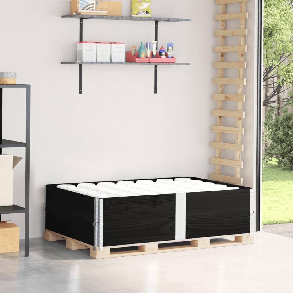 Paretali per Pallet 2 pz Neri 150x100cm Legno Massello di Pino, Commercio e Industria,Movimentazione di Materiali,Pianali di carico e Pallet, 24.4kg-4010306