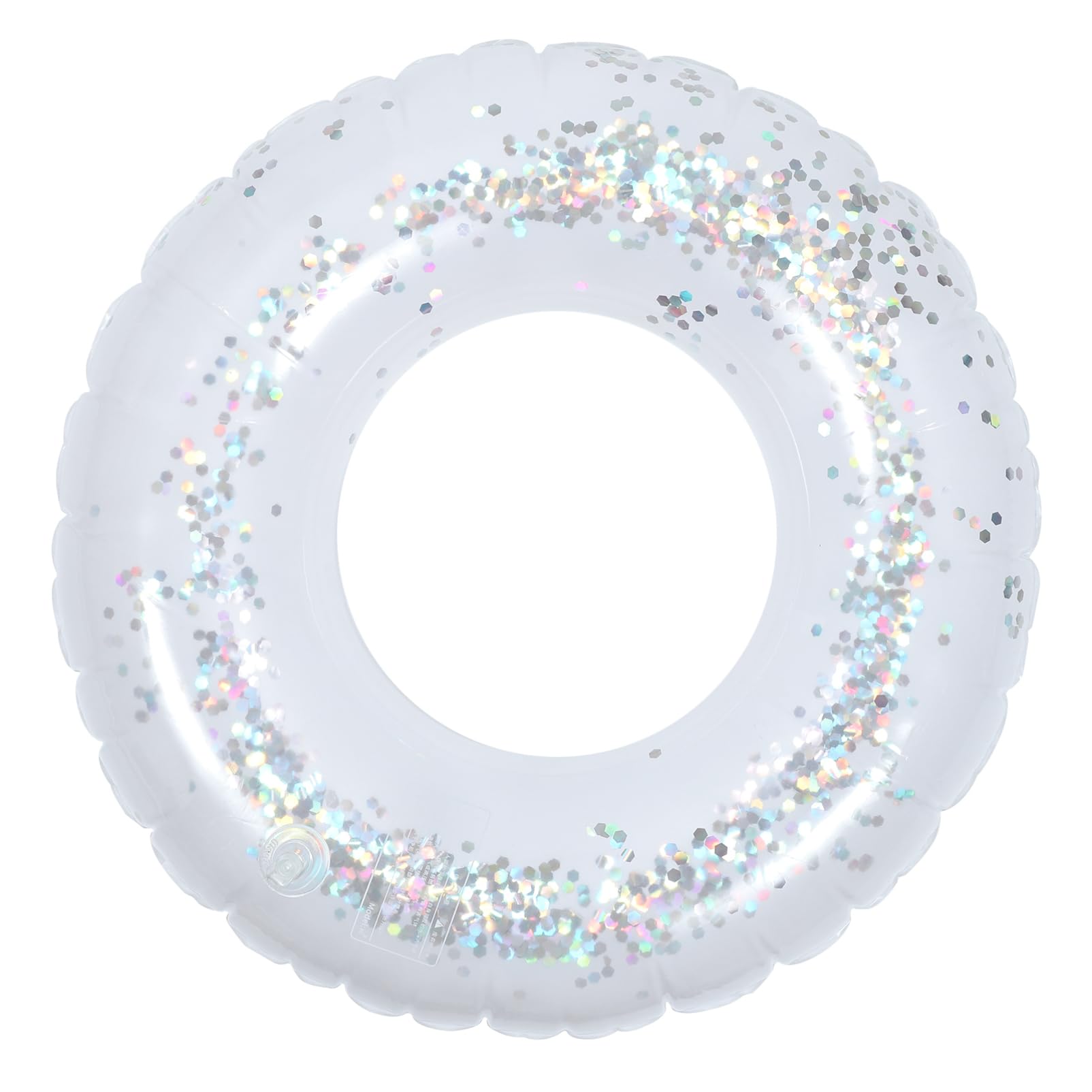 BESPORTBLE Colorful Transparent Floating Sequin Inflatable Swimming Ring Water Party Accessory for Adults Shiny Design Wear Resistant Material for Pool Parties and Summer Fun