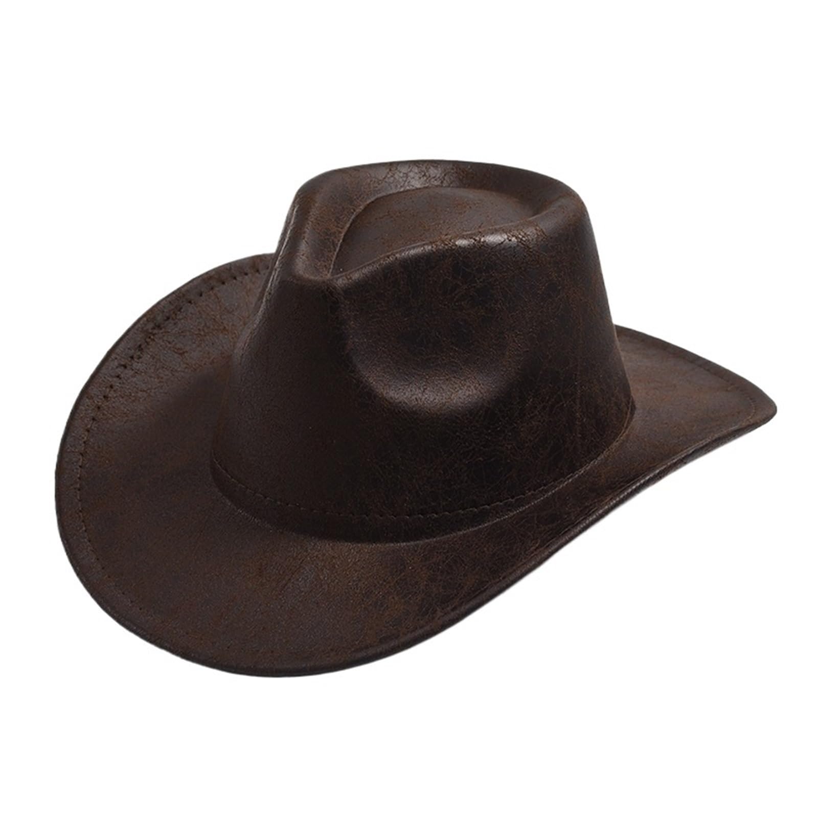 vrfvsdasAAS cowboy hat, Cowboy Hat Wide Brim Cowgirl Big Cap All-match For Carnival Cosplay(Coffee)