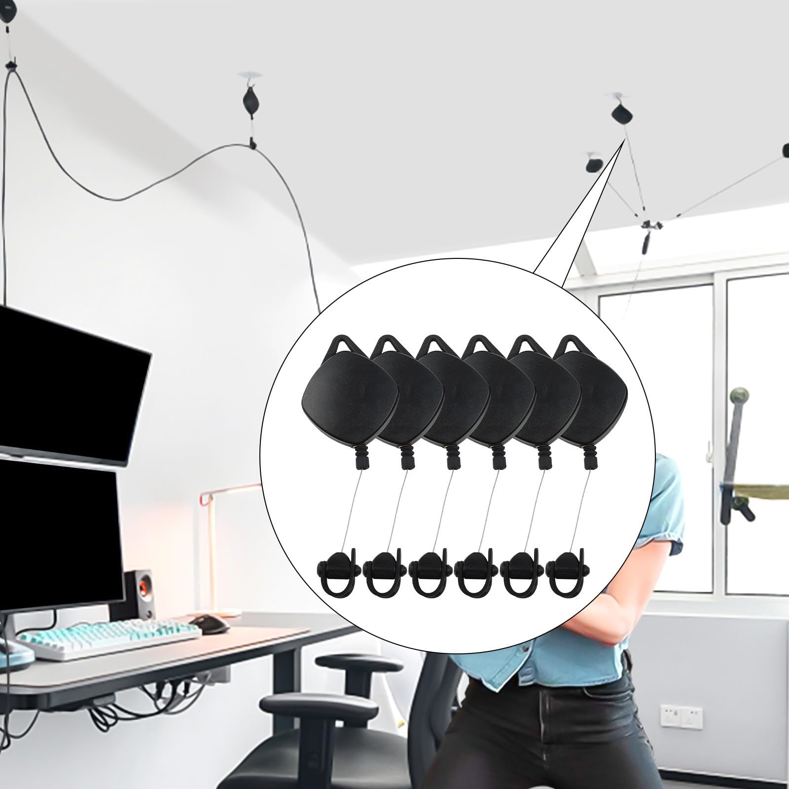 Kabelmanagement-Zubehör für VR-Gaming mit einziehbarer Funktionalität, kompatibel mit 2 3 für PS VR2 Vive Rift S