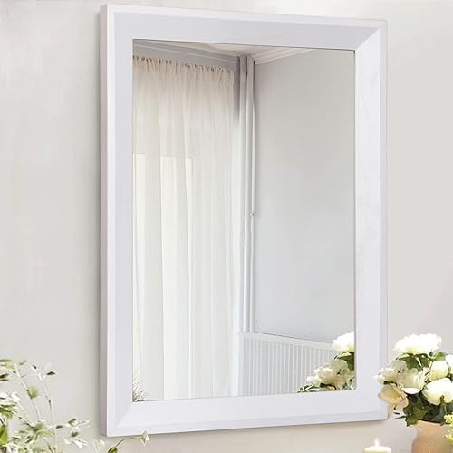 AAZZKANG Espejo de pared negro rectangular de madera rústica, espejo colgante decorativo para baño, dormitorio, granja