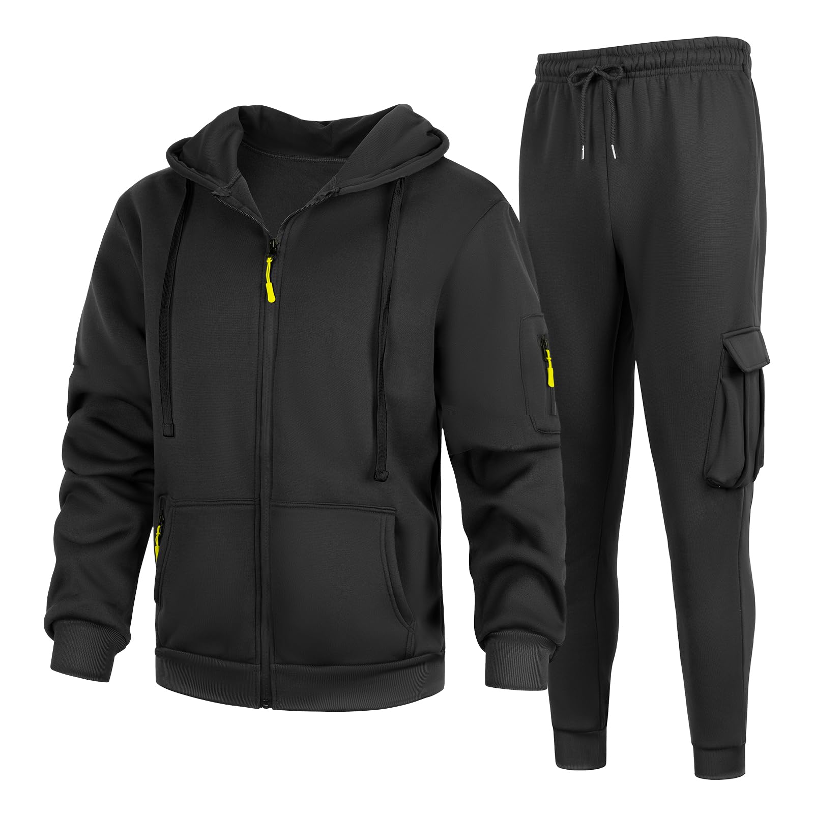 Mens Track Suits Full Zip 2 Piece Set Outdoor Sweat Suits
