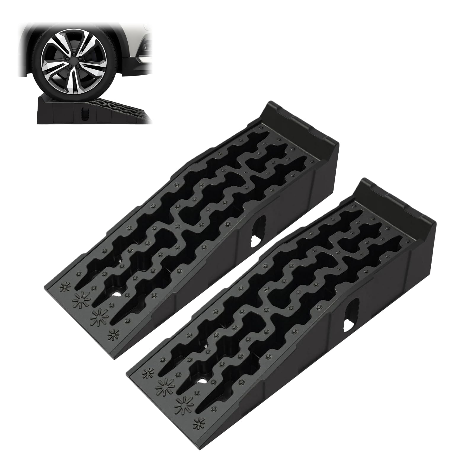 Rampa de Carga Pesada, Plataforma Elevadora 7T, Rampa para Coche, Plataforma de Entrada, Juego de Rampas de Carga, Rampas de Plástico, Neumáticos de SUV