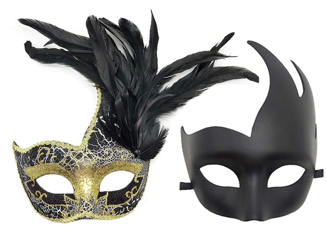 Costume Mask Feather Masquerade Mask Halloween Mardi Gras Cosplay Party Masque