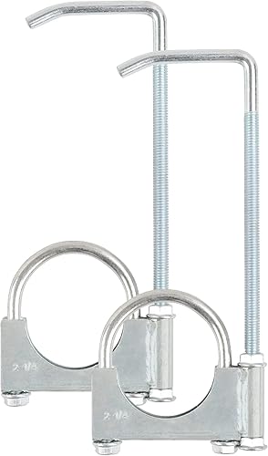 GESEXI Abrazadera de escape con colgador para tubo de escape de 2.25 pulgadas, abrazadera universal en gancho de escape, 2 unidades