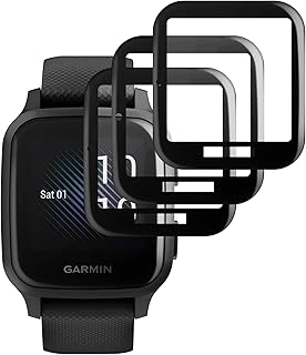 Screen Protector for Garmin Venu Sq/Venu Sq Music, KZIOACSH [3 Pack] 3D Curved Edge Anti-Scratch Shatterproof Film Flexible PMMA Soft Max Coverage HD Clear Ultra-Slim Fit Bubble Free Screen Cover