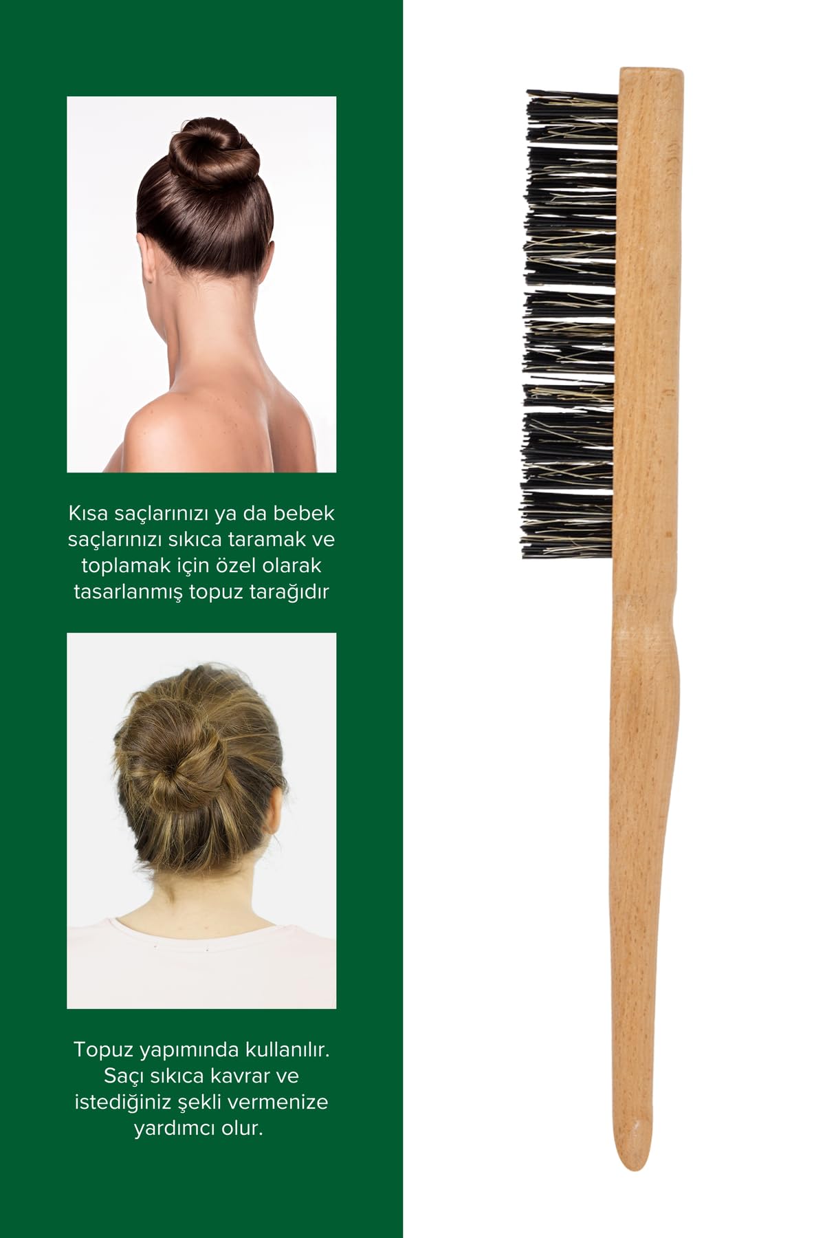 Elsa Professional 0.33T Topuz Fırçası ve Hair Stick Wax Set