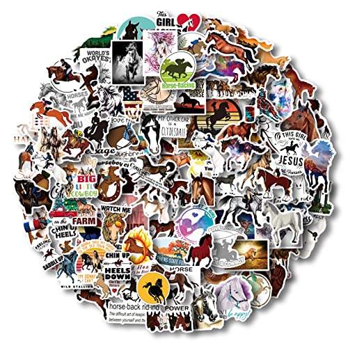 AOWDIAO 100 Pcs Horse Stickers Pack Waterproof Vinyl Stickers for Water Bottle Laptop Horse Party Favors & Gifts for Girls Women and Kids