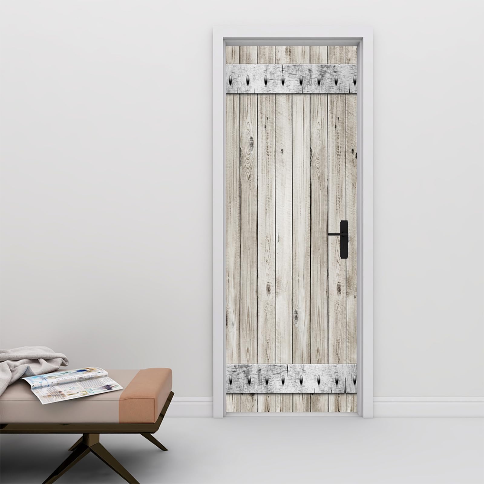 Papier Peint Porte Trompe L'Oeil Porte En Bois De Salon Vintage 80 X