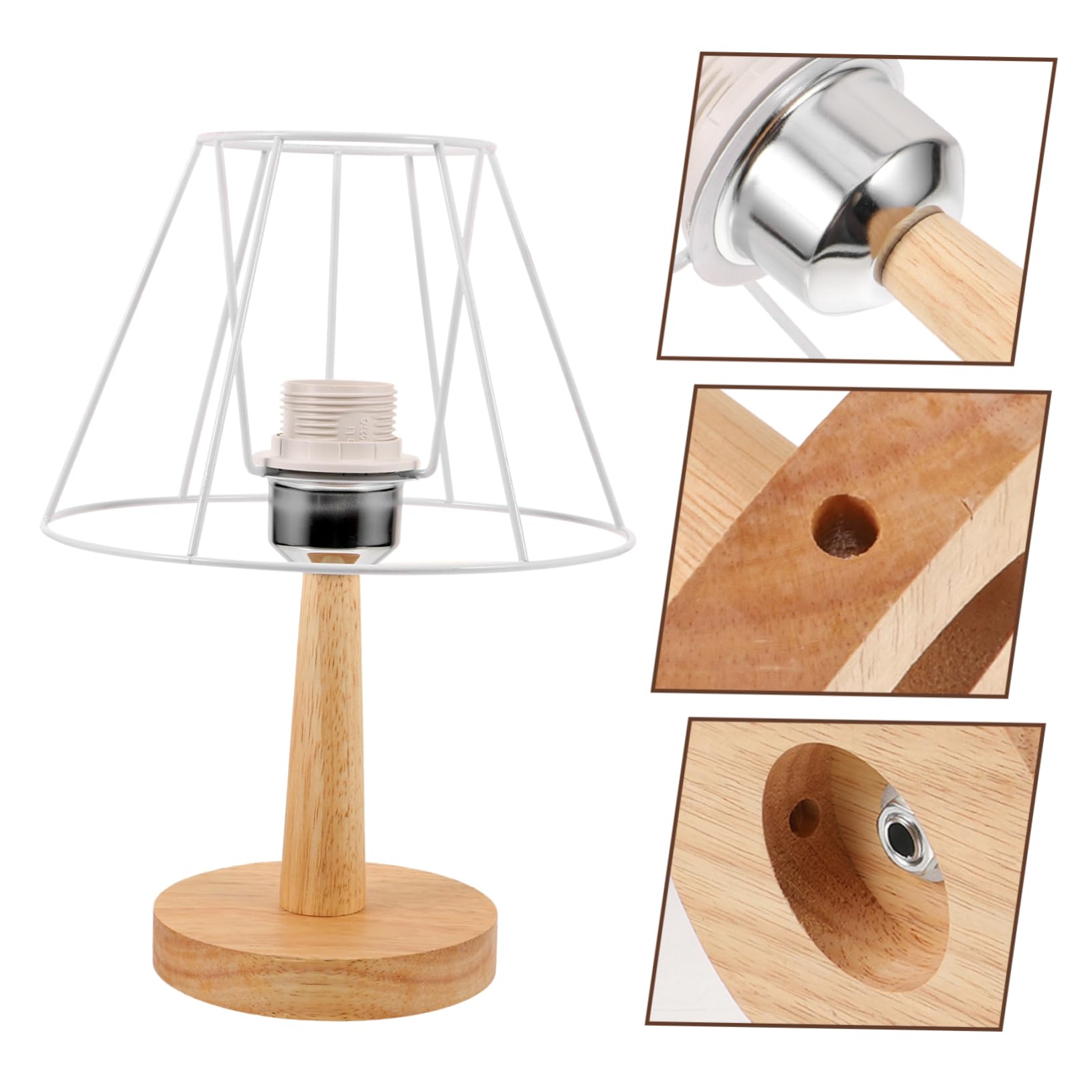Angoily Lampada da Tavolo per Creare Atmosfera Calda e Confortevole in Ferro e Legno Fai da Te con Base e Supporto, Stile Moderno Semplice in Camera da Letto