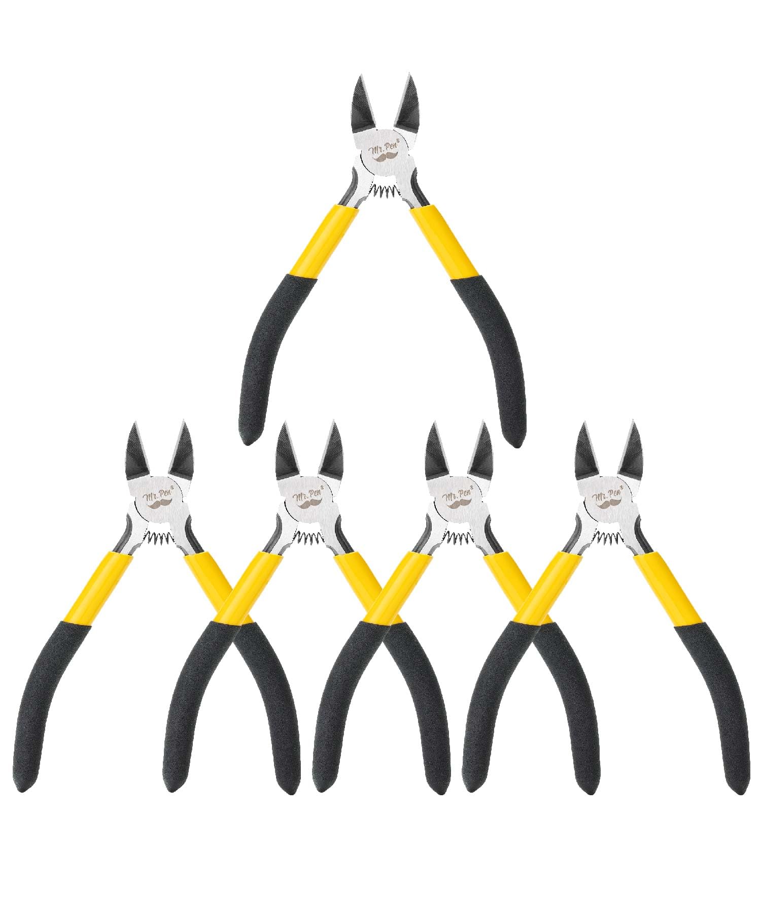 Mr. Pen- 5" Wire Cutters Bulk, 5 Pack, Precision Cutting Pliers, Ultra Sharp Wire Snips Wire Clippers, Diagonal Cutting Pliers for Jewelry Making