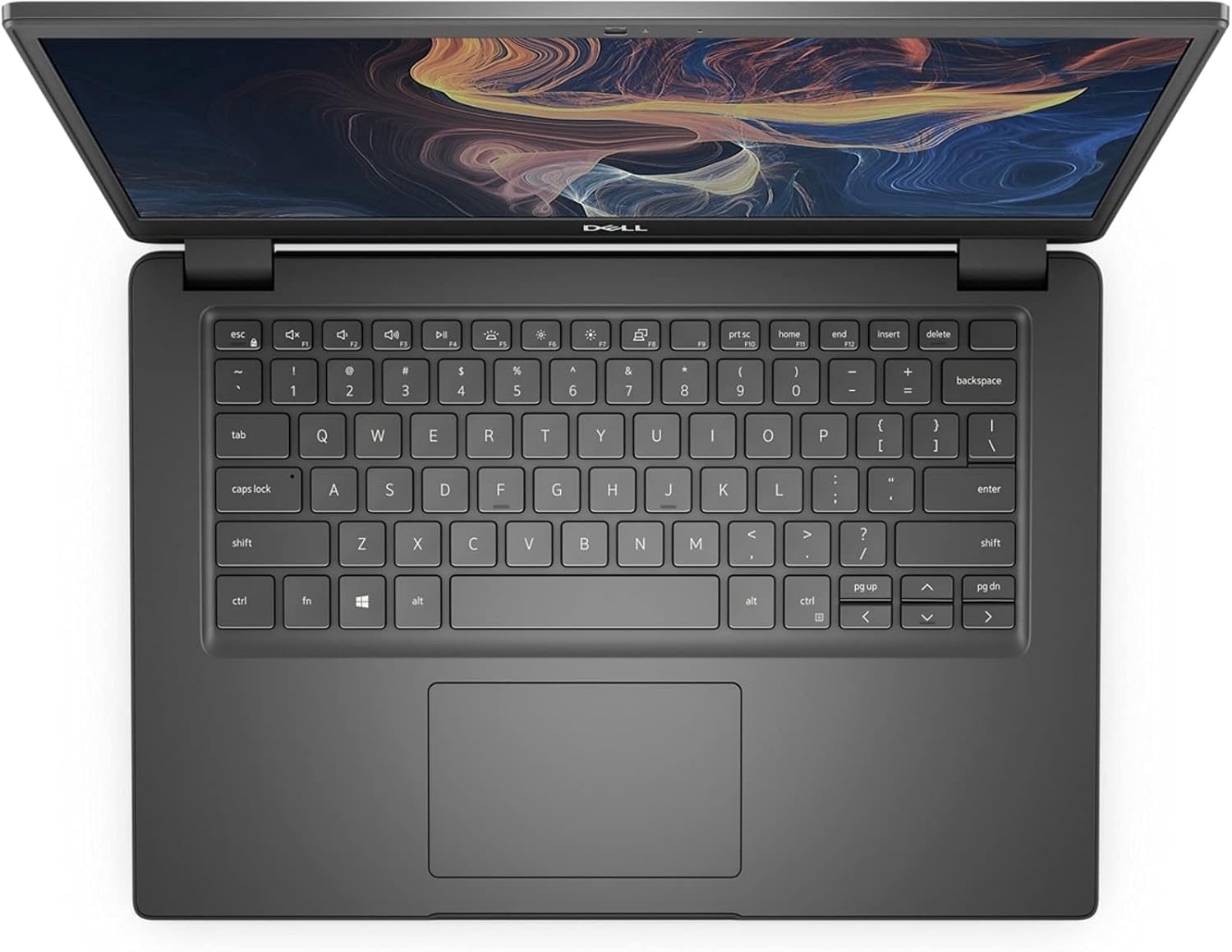 Top-down view of the Dell Latitude 3410 Laptop keyboard and touchpad