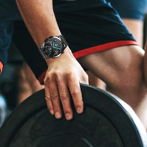 Miniatura 5 de Compatible con Galaxy Watch 3 de 1.772inGear S3 correas ajustables de 0.866in de cuero de liberación rápida con cierre magnético seguro, pulseras de