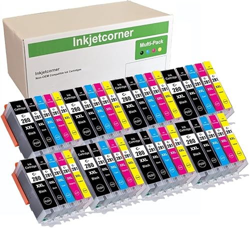 Inkjetcorner Cartuchos de tinta compatibles de repuesto para PGI-280XXL CLI-281XXL PGI 280 XXL CLI 281 para uso con TR8620A TR8622A TS9521C TS9520