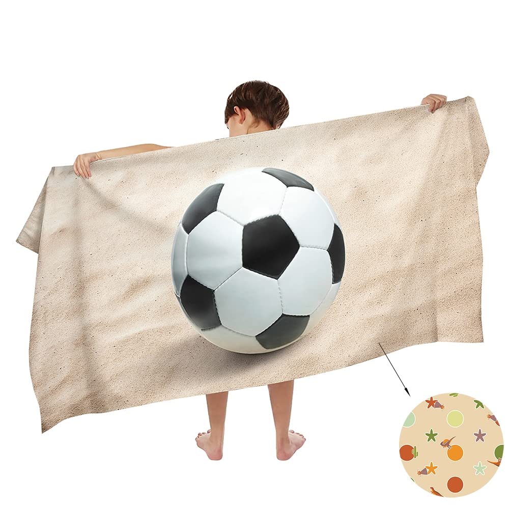 Ulticool Microfibre Children's Towel 140 x 70 cm, Football Beach Dinosaur