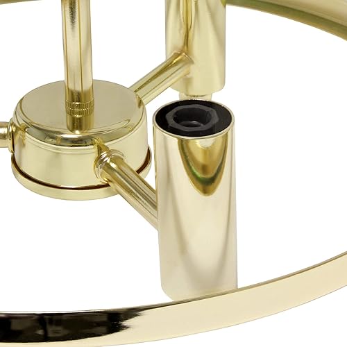 Miniatura 9 de Elegant Designs FM1005-GLD - Pantalla mediana de hierro y vidrio de 13 pulgadas, estilo tradicional de granja, industrial, montaje en techo,