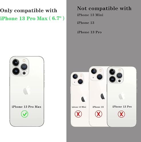 Miniatura 9 de MInCYB Funda tipo cartera para iPhone 13 Pro con tarjetero (12 ranuras para tarjetas), funda de piel sintética para mujeres y hombres, carga