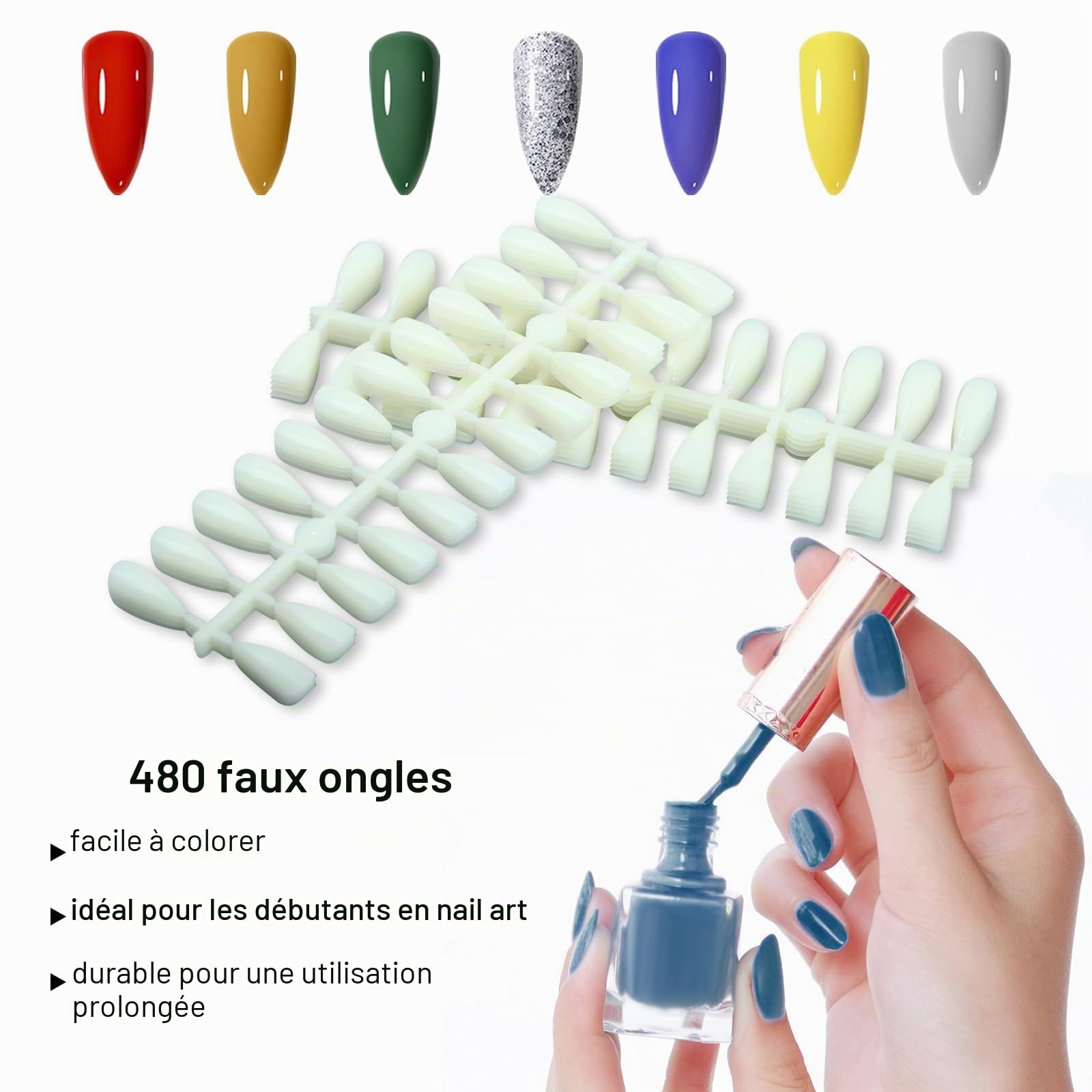 320 Nail Polish Display Book,Carta colori professionale per unghie Nail Art Nails Colour Display Book con 480 Nail Tips e 1-400 numeri adesivi,strumenti da salone per Nail Art Design (Rosso)