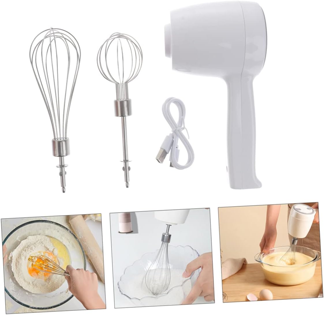 Cabilock Cordless Rechargeable Egg Mixer Stainless Steel Electric Whisk for Baking Automatic Egg Beater for Home Use for Cream and