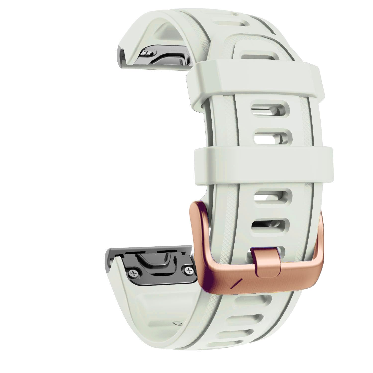Pingwen Band Strap Compatible for Garmin Fenix 7S/Fenix 6S Band Silicone Watch Band Replacement for Smartwatches (Ivory+pink) - Image 3